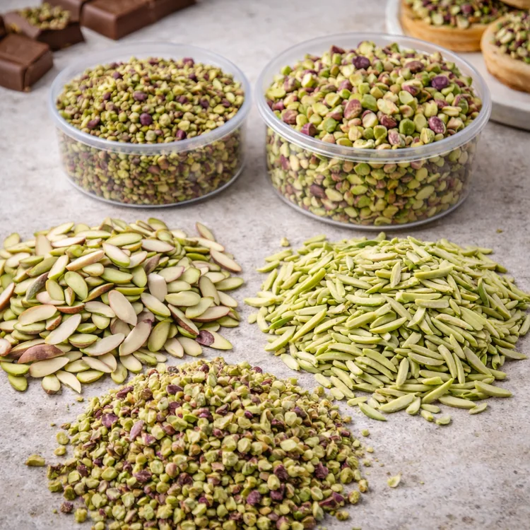 Pistachio Granules, Diced, Sliced and Slivered